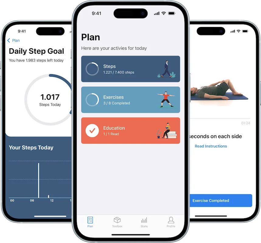 SelfBack App on phones